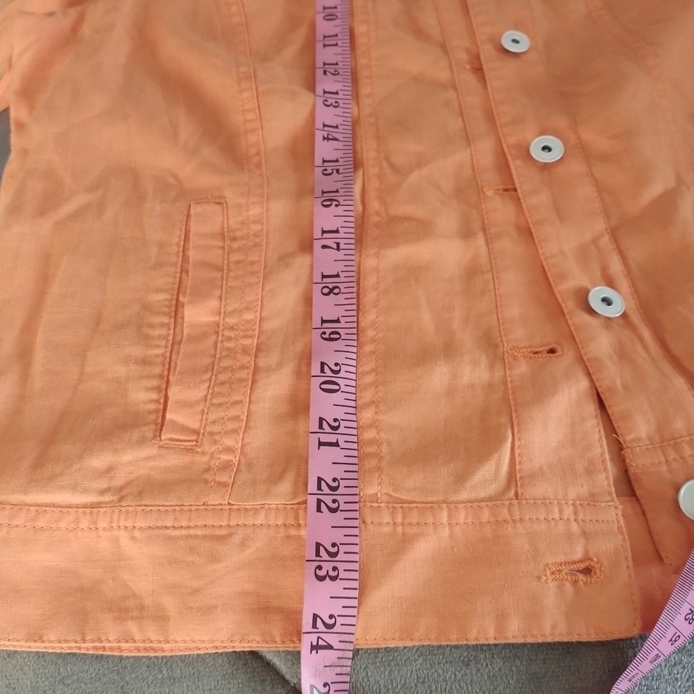 Chico's Soft Nectarine Linen Jacket M Chico's sz 2 - Picture 9 of 9